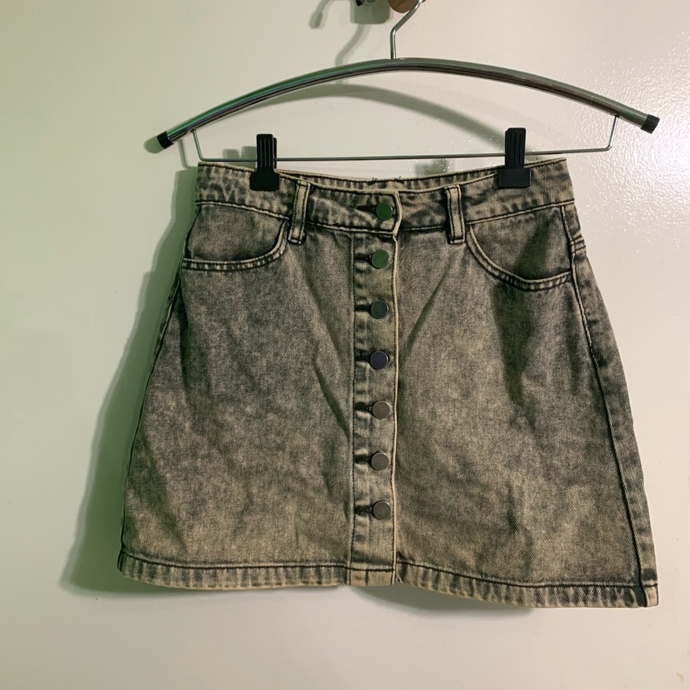 Washed out olive/grey button down skirt